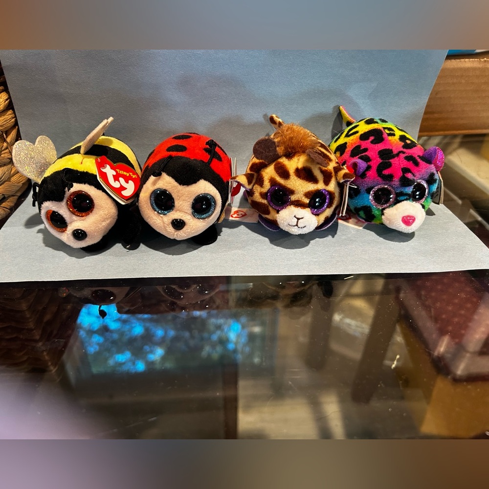 Ty Plush Small Pet Toys - Yellow, Red, Brown, Purple